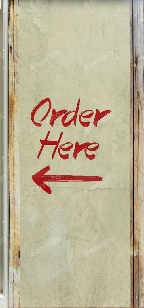 Preview: Sign Saying Order Here At A Fairground