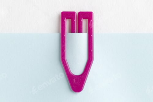 Preview: Paperclip Attached To Notepaper Closeup