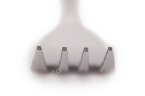 Preview: Close-Up Shot Of Blurred Fork Isolated On A White Background