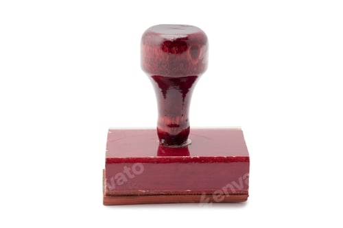 Preview: Old Rubber Stamp Isolated In A White Background