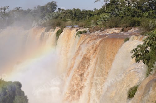 Preview: Iguazu Falls On The Argentina And Brazil Borders, Vast Waterfall With River, Unesco.