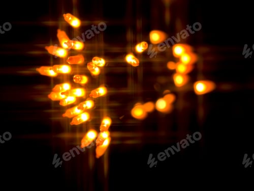 Preview: Orange Diffused Festive Holiday Background Of Christmas Lights