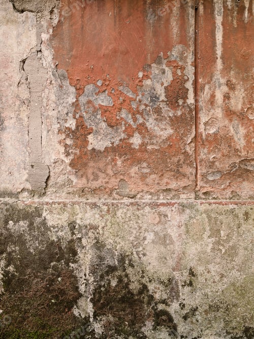Vista previa: Background Image Of Worn And Weather Tuscan Wall With Moss.