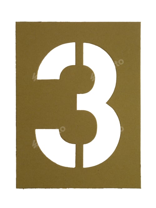 Preview: Close-Up Image Of A Cardboard With Cut Out Number 3