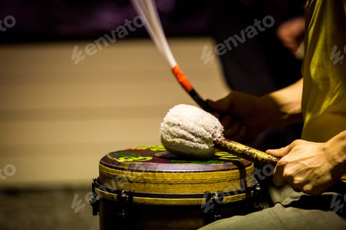 Preview: Drummer Performing On African Drum