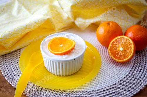 Preview: Orange Sorbet In A White Bowl