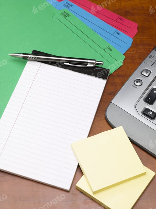 Preview: File Folders And Papers On Office Desktop