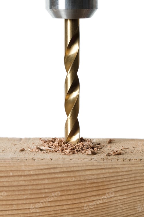 Preview: Electric Drill Drilling A Hole In Wood