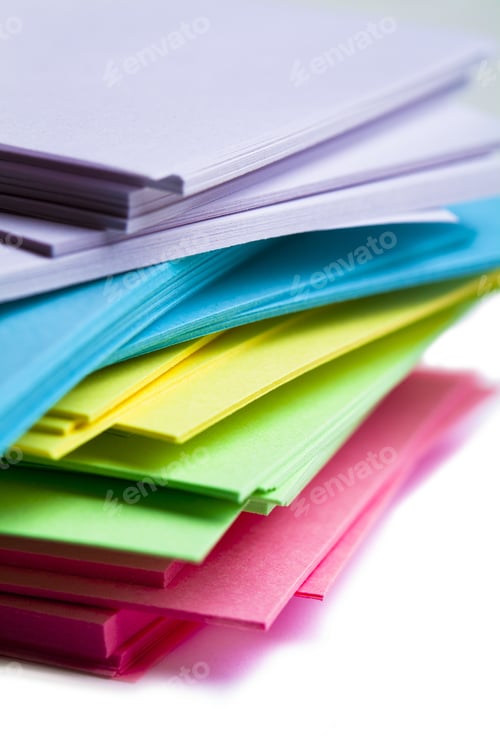 Preview: Mixed Colors Of Sticky Notes Stacked
