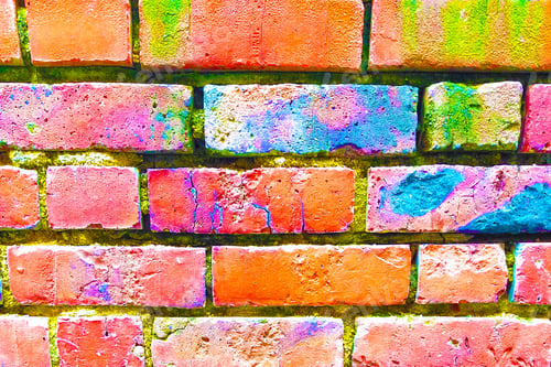 Preview: Aged Rustic Grungy Colorful Brick Wall Texture Background