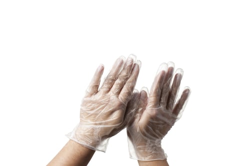 Preview: Close-Up Of Human Hand In Transparent Surgical Glove.