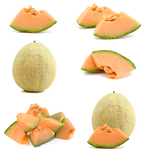 Preview: Cantaloupe Melon On White Background