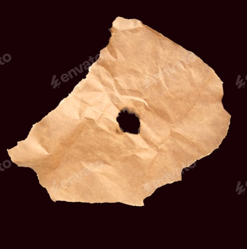 Vista previa: Papel grunge con bordes carbonizados sobre fondo negro