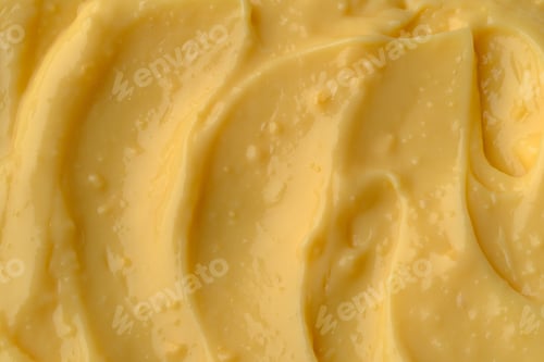 Preview: Top Close View Of Fresh Creamy Homemade Banana Cream Pudding Illuminated With Window Light.