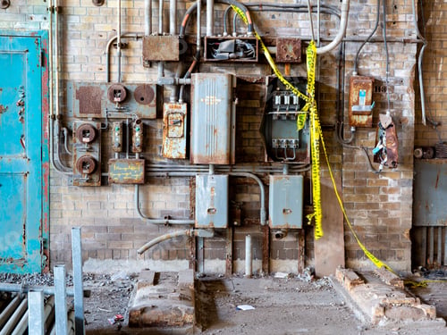 Preview: Old Rusty Electrical Control Pannel In An Abandoned Factory