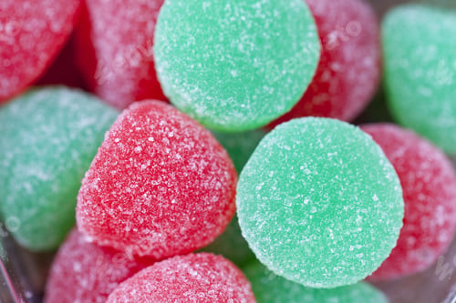 Preview: Extreme Close-Up Shot Of Heap Of Red And Green Sugar Candy.