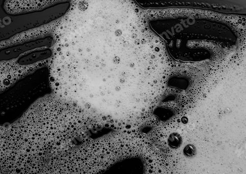 Preview: Soap Foam Shaving Cream Bubble Isolated On Black Background Top View Object Health Concept - Image
