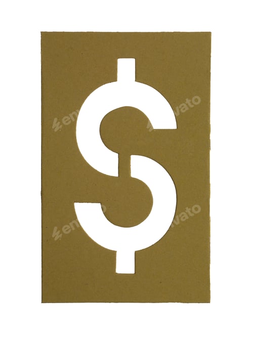 Preview: Dollar Sign Cutout on Brown Rectangular Paper
