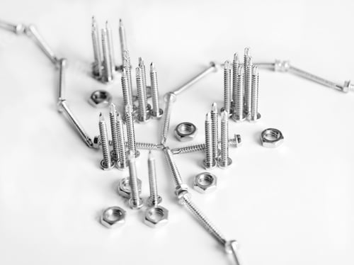Preview: Screws And Bolts On White Background