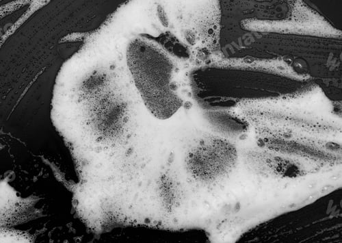 Preview: Soap Foam Shaving Cream Bubble Isolated On Black Background Top View Object Health Concept - Image