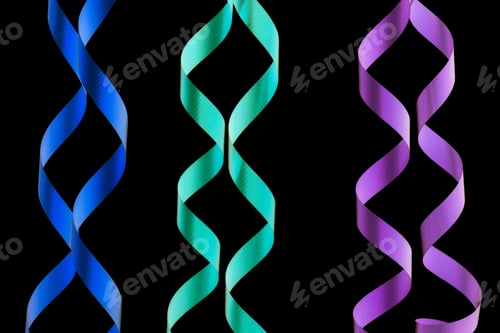 Preview: Close-Up Cropped Shot Of Decorative Streamers On Dark Background.