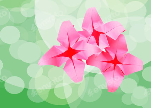 Preview: Flower Origami With Abstracting Background
