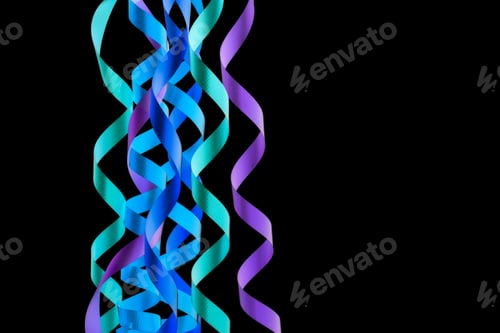 Preview: Holiday Celebration Streamers On Black Background