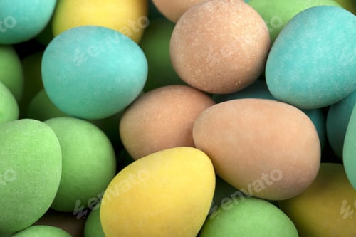 Preview: Overhead Shot Of Stack Of Colorful Easter Eggs.