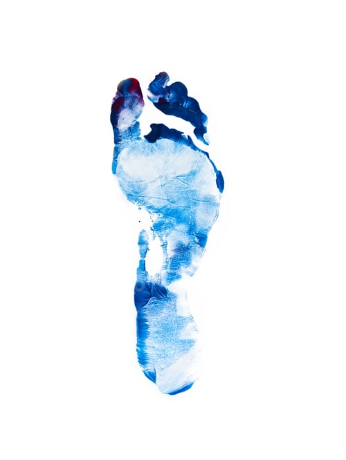 Preview: Watercolor Footprints On White Background