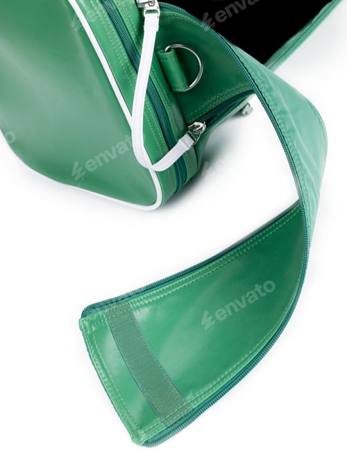 Preview: Green Duffel Gym Bag Isolated On White Background