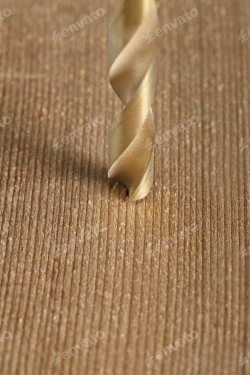 Preview: A Macro Shot Of Drilling A Hole In Wood