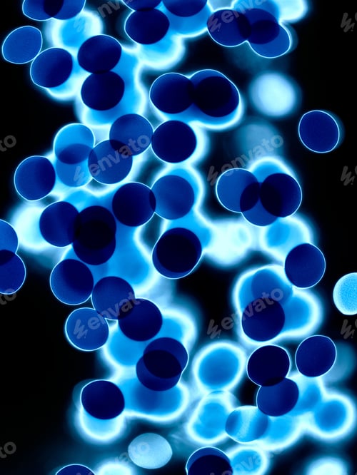 Preview: Abstract Diffused Festive Holiday Background Of Christmas Lights On Dark Background