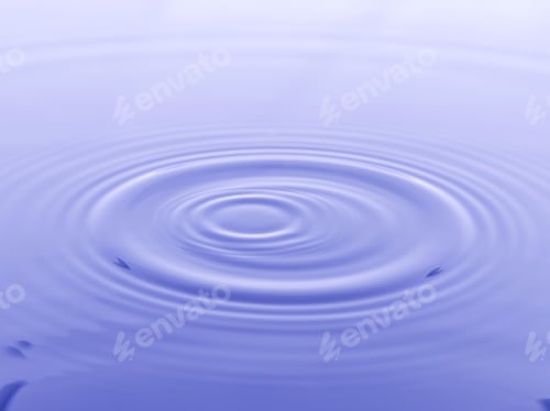 Preview: Close Up Water Droplet Affect The Surface, Forming Rings On The Surface And Making A Perfect