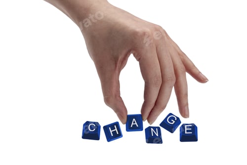 Preview: Concept Shot Of Hand Holding Keyboard Keys And Spelling The Word Change.