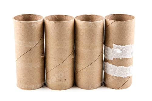 Preview: Several Empty Toilet Paper Rolls Isolated On A White Background