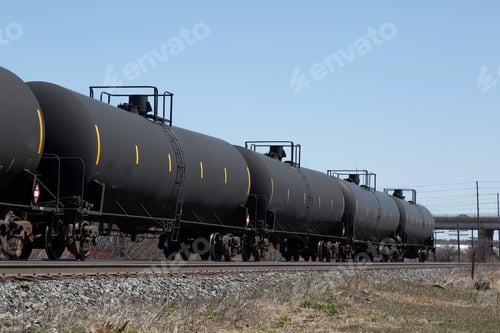Preview: Unidentified Black Railroad Oil Tank Car Train