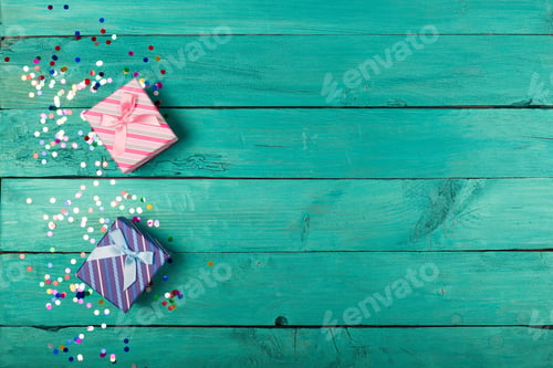 Preview: Gift Box On A Bright Colorful Background