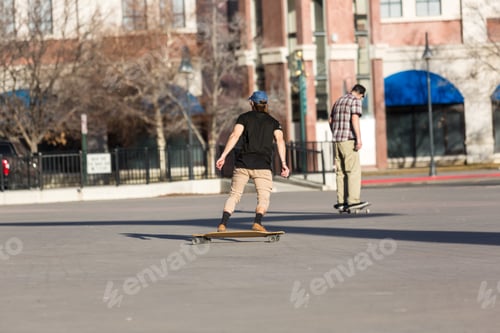 Preview: Person Riding A Skate Board In An Urban Asphalt Park