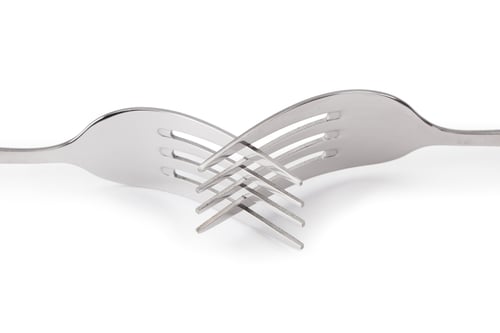 Preview: Close-Up Shot Of Two Forks Isolated On A White Background
