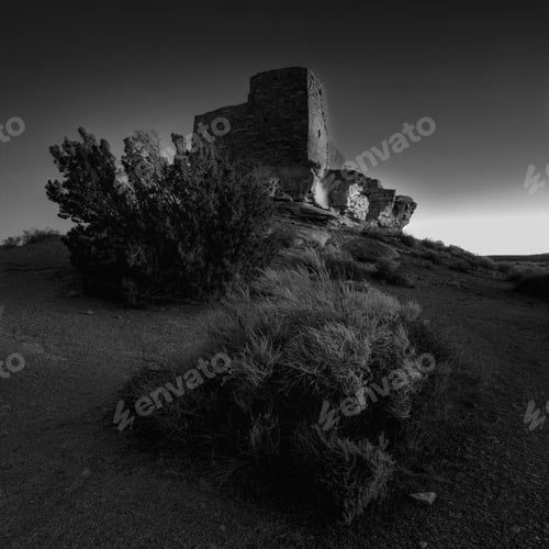 Preview: Indian Ruins Near Flagstaff Arizona In Black And White