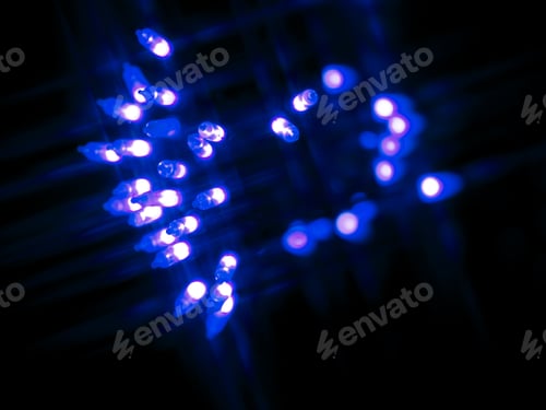 Preview: Abstract Diffused Festive Holiday Background Of Christmas Lights On Dark Background