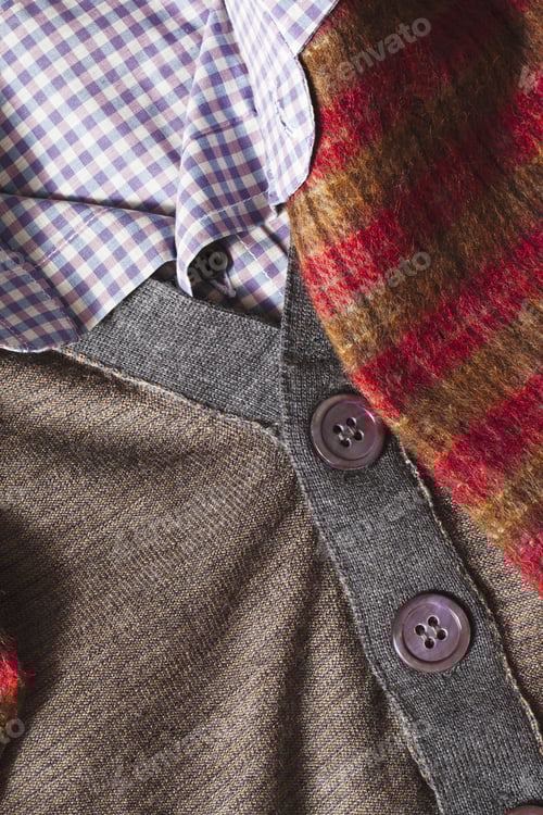 Preview: Close Up of Plaid and Knit Fabrics