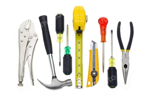 Preview: A Bunch Of Tools Hanging Out On A White Background