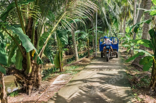 Preview: Traditional Vietnamese Motorbike Used For Transportation On The Small Roads Along The Canals Of The