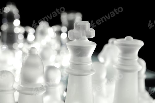 Preview: Chess Board On Black Background