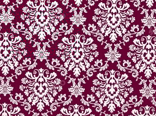 Preview: Elegant Damask Pattern Background in Burgundy and White
