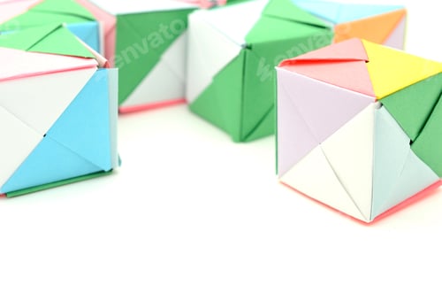 Preview: Origami Paper Blocks Background