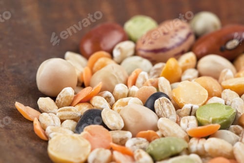 Preview: Image Of Assorted Beans On The Top Of Wooden Table