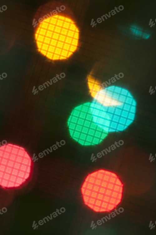 Preview: Multicolored Defocused Christmas Bokeh Blurry Lights, Festive Background