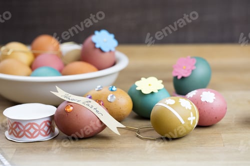 Preview: Easter Egg Ribbons, Cutouts, Stones And Designer Tape For Coloring And Decorating For The Holiday